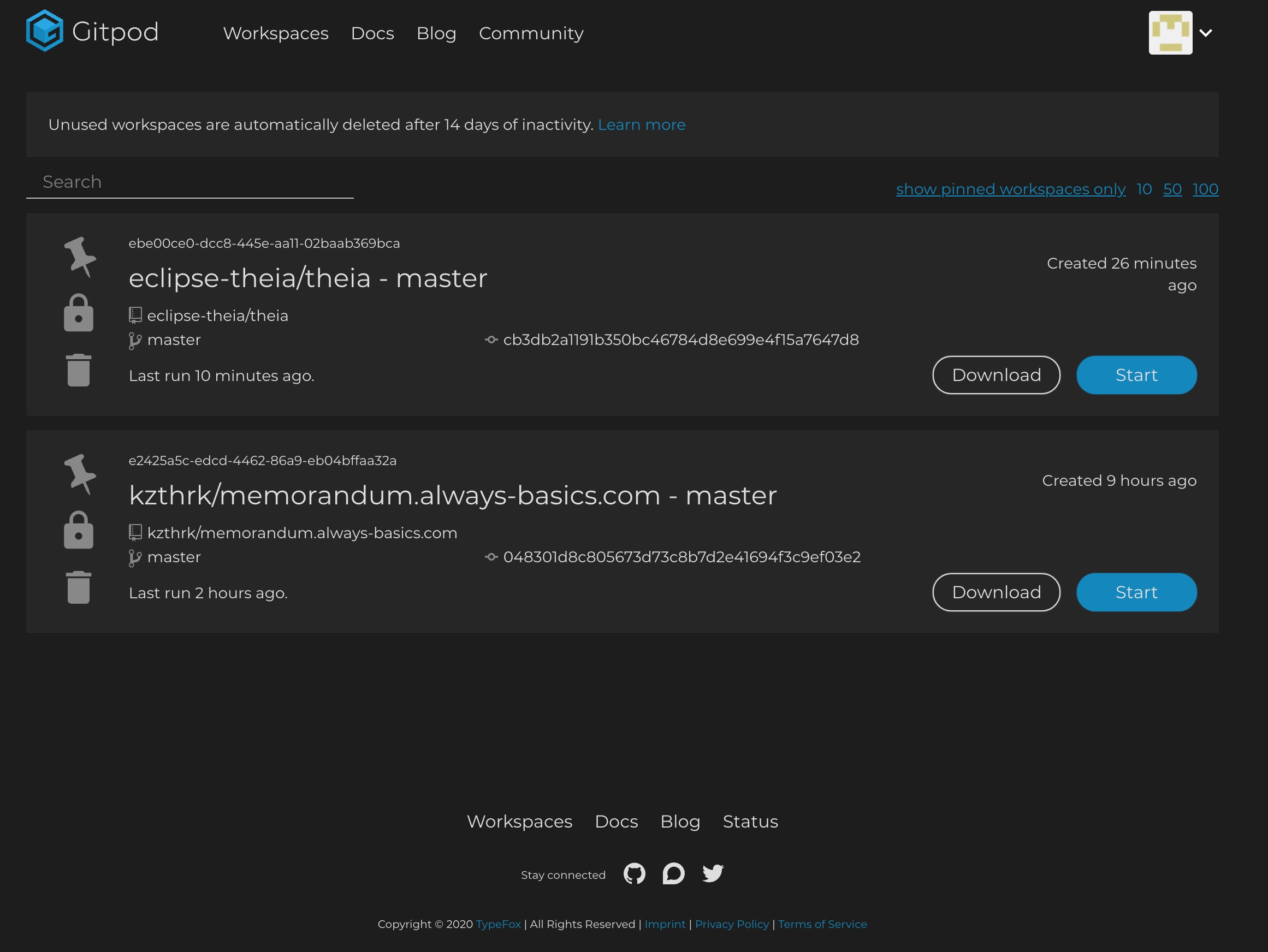 WorkspaceList